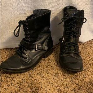 Black combat boots